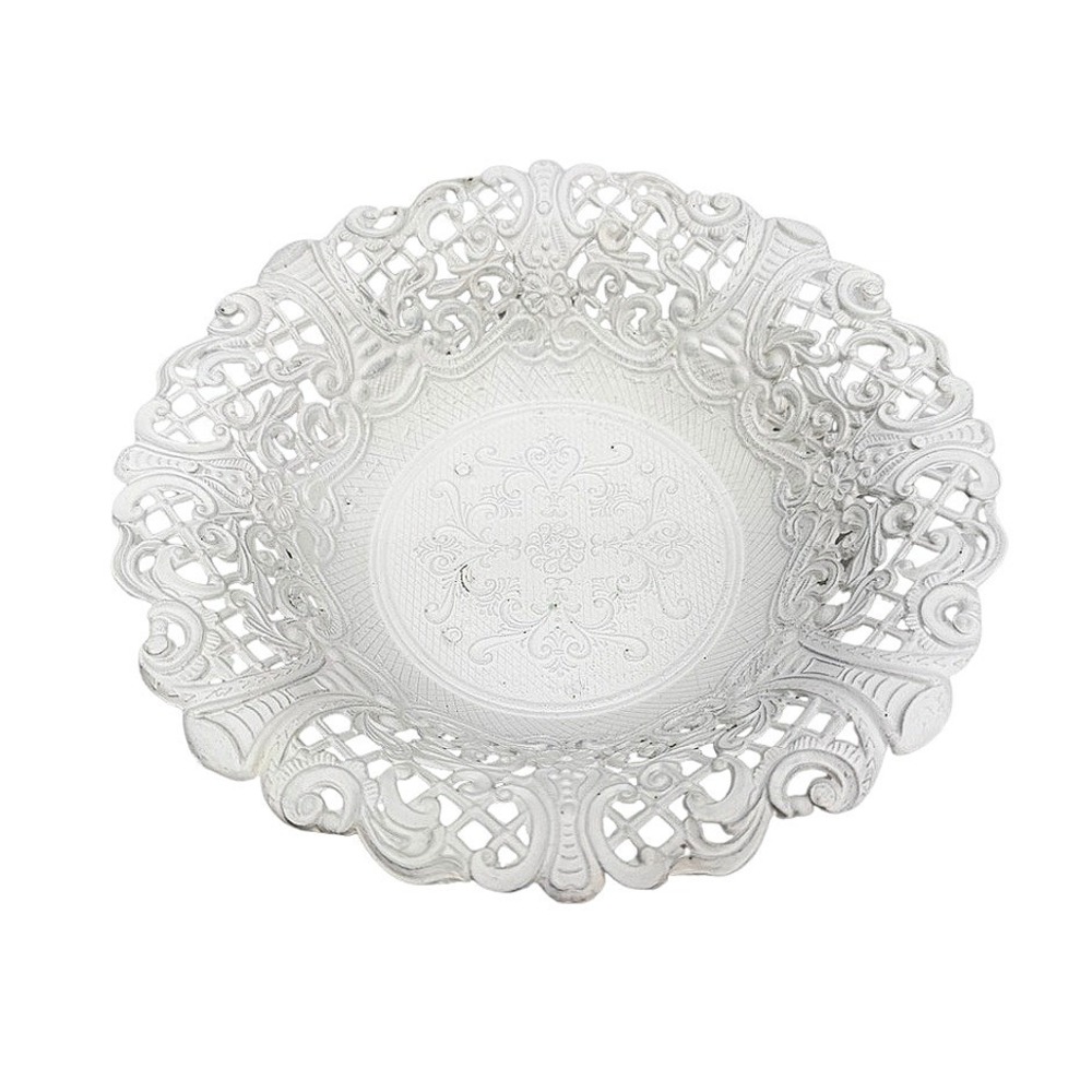 Vintage Ornate Brass Pierced Filigree Lattice Metal Bowl Dish Made in Italy 8.5"